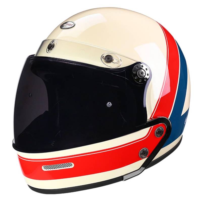 Jet-Helm Halbschalenhelm Herren Retro Motorrad Halbhelm Mit ECEDOT Zulassung 3/4 Kombinationshelm Halbschale Roller-Helm Cruiser Scooter Helm Halbhelme Motorradhelm 15,L:59-60CM von LPXPLP