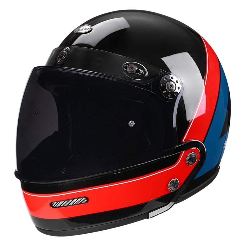 Jet-Helm Halbschalenhelm Herren Retro Motorrad Halbhelm Mit ECEDOT Zulassung 3/4 Kombinationshelm Halbschale Roller-Helm Cruiser Scooter Helm Halbhelme Motorradhelm 17,M:57-58CM von LPXPLP