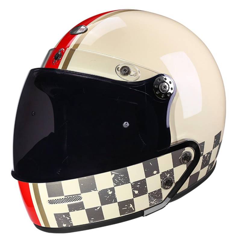 Jet-Helm Halbschalenhelm Herren Retro Motorrad Halbhelm Mit ECEDOT Zulassung 3/4 Kombinationshelm Halbschale Roller-Helm Cruiser Scooter Helm Halbhelme Motorradhelm 4,L:59-60CM von LPXPLP