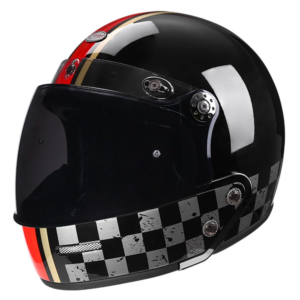 Jet-Helm Halbschalenhelm Herren Retro Motorrad Halbhelm Mit ECEDOT Zulassung 3/4 Kombinationshelm Halbschale Roller-Helm Cruiser Scooter Helm Halbhelme Motorradhelm 6,L:59-60CM von LPXPLP