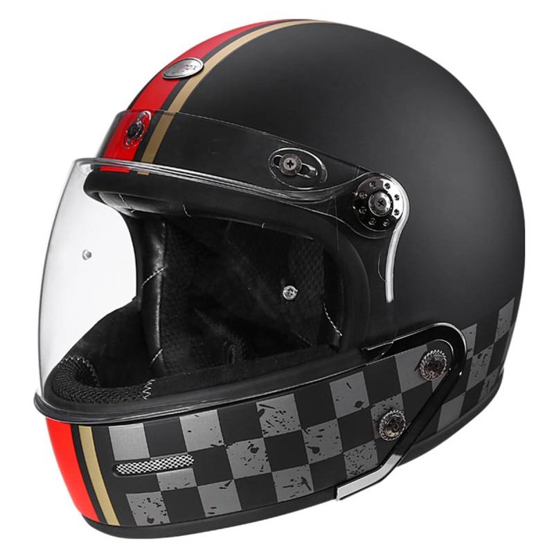 Jet-Helm Halbschalenhelm Herren Retro Motorrad Halbhelm Mit ECEDOT Zulassung 3/4 Kombinationshelm Halbschale Roller-Helm Cruiser Scooter Helm Halbhelme Motorradhelm 7,M:57-58CM von LPXPLP