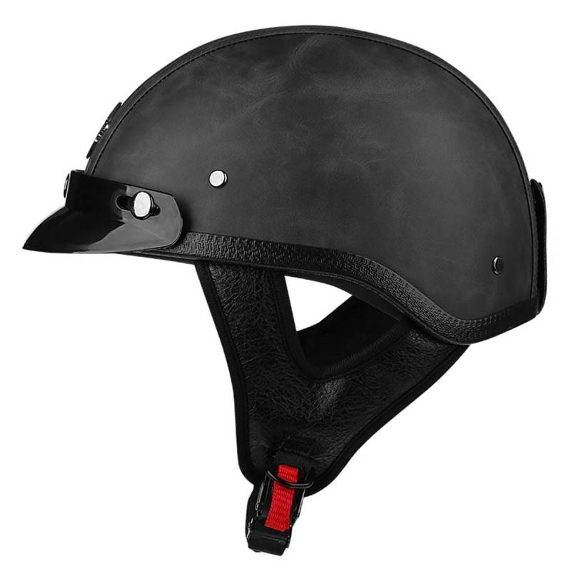 Jethelm Halbschalenhelm Damen Herren Retro Motorrad Halbhelme Mit Quick Release Buckle Halbschale Roller-Helm Cruiser Scooter Helm ECEDOT Zertifizierung Motorradhelm 2,L:59-60CM von LPXPLP