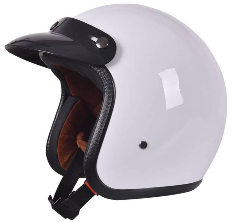 Jethelm Mit Niedrigem Profil – Brain-Cap · Motorrad-Retro-Halbhelm Für Männer Und Frauen Roller-Scooter-Mofa-Helm DOT-Zugelassener Vintage-Mopedhelm. Blau, Schwarz 4,M=55-56CM von LPXPLP