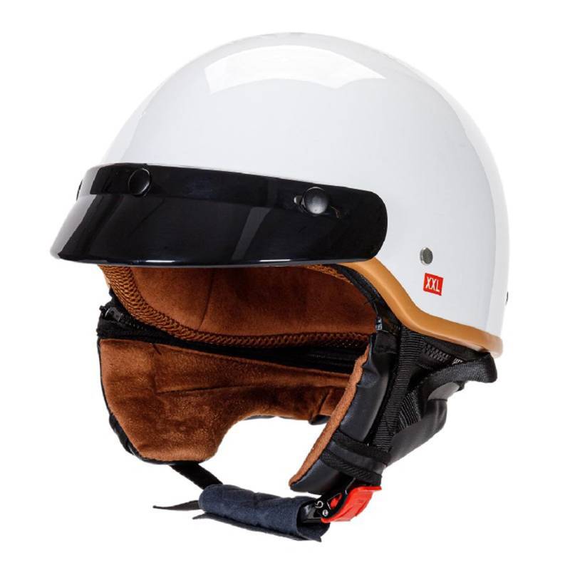 Jethelm Motorradhelm Rollerhelm Halbschalenhelm Vintage Rollerhelm Mit ECE-Zertifizierung Halbschale Jethelme Brain-Cap Helm Für Männer Frauen Cruiser Scooter A,L von LPXPLP