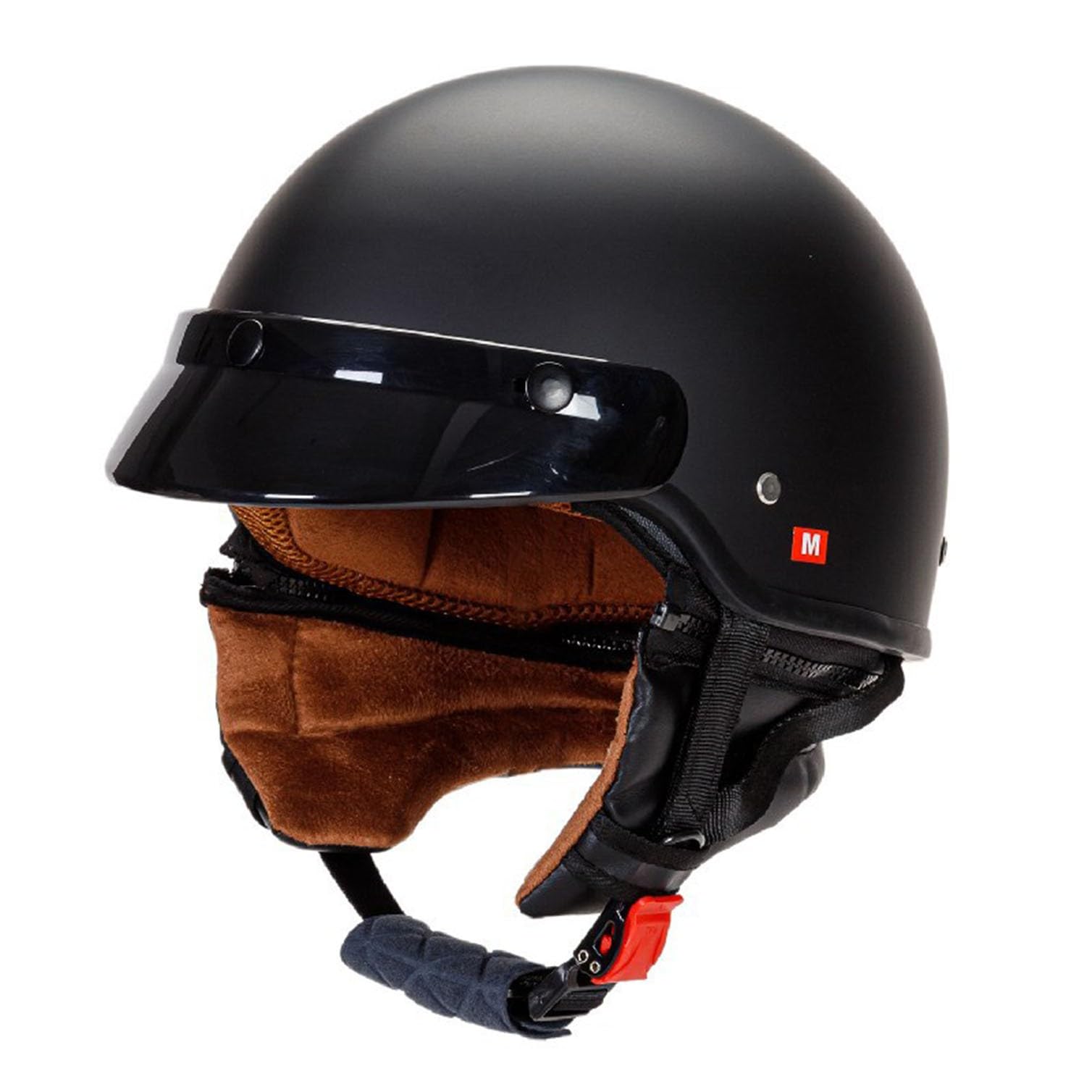 Jethelm Motorradhelm Rollerhelm Halbschalenhelm Vintage Rollerhelm Mit ECE-Zertifizierung Halbschale Jethelme Brain-Cap Helm Für Männer Frauen Cruiser Scooter B,M von LPXPLP