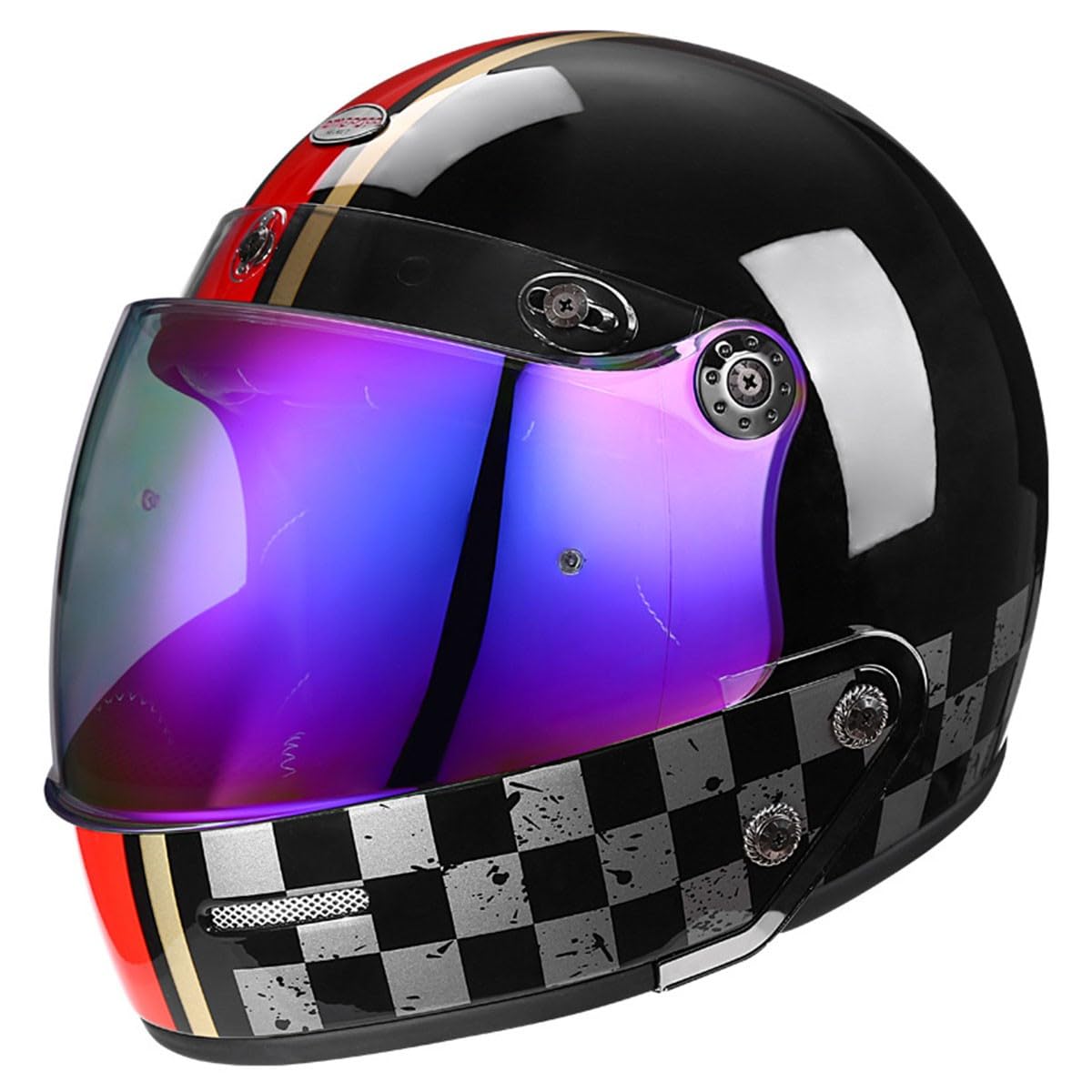 Jethelm Vintage Motorradhelm 3/4 Kombinationshelm Halbschalenhelm Winddichter Motorrad Roller Helm Mit Visier Offenem Helm Jethelm Für Damen Und Herren ECEDOT Zulassung 1,XXL:63-64CM von LPXPLP