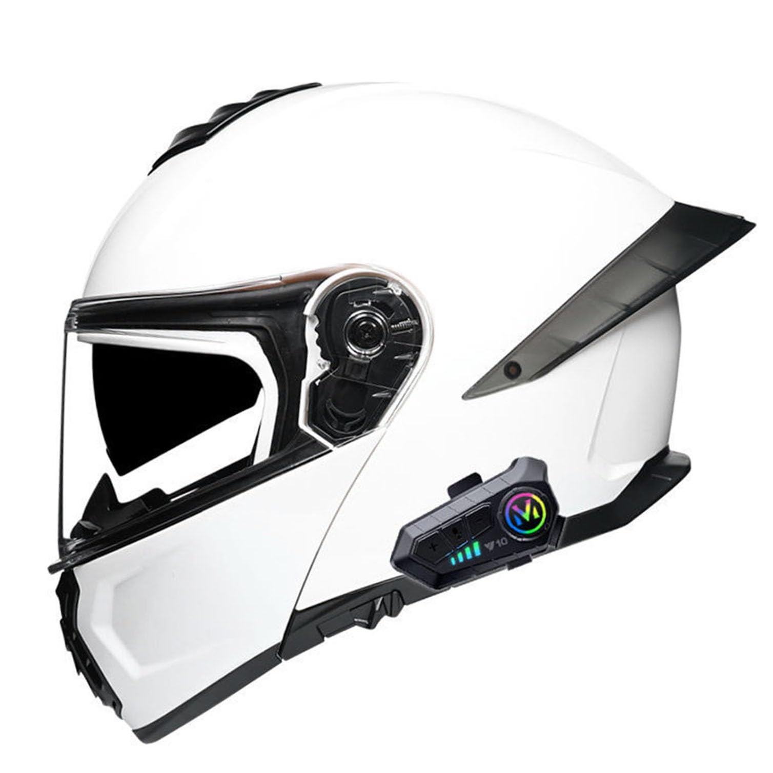 Klapphelm mit Bluetooth Motorradhelm Herren, ECE Zertifiziert Sturzhelm, Integriert Motorradhelm, mit Doppelvisier Mikrofon Motorrad Helm für Erwachsene Damen Modularer Helm 7,3XL(65~66CM) von LPXPLP