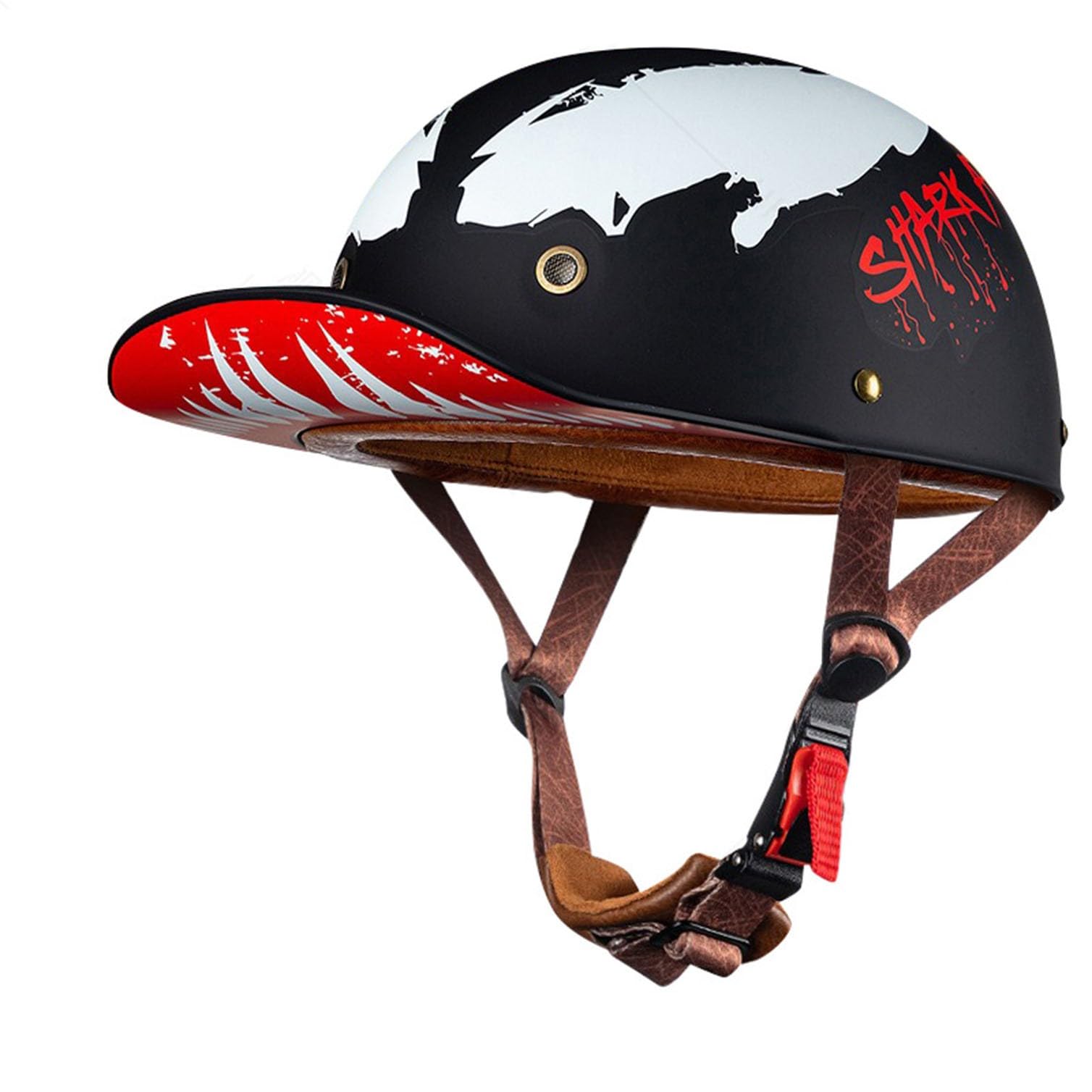 Motorrad Halbschalen Halbhelm Halbschalenhelm Baseballmütze-Helm Baseball Cap Motorradhelm Mit ECE-Zulassung Cruiser Chopper Scooter Helm Für Bike Cruiser Chopper Moped Scooter A,M von LPXPLP