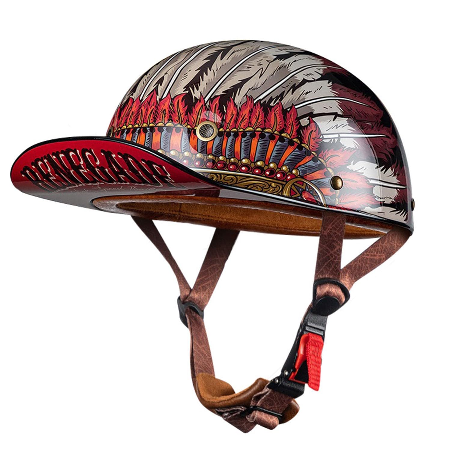 Motorrad Halbschalen Halbhelm Halbschalenhelm Baseballmütze-Helm Baseball Cap Motorradhelm Mit ECE-Zulassung Cruiser Chopper Scooter Helm Für Bike Cruiser Chopper Moped Scooter B,L von LPXPLP