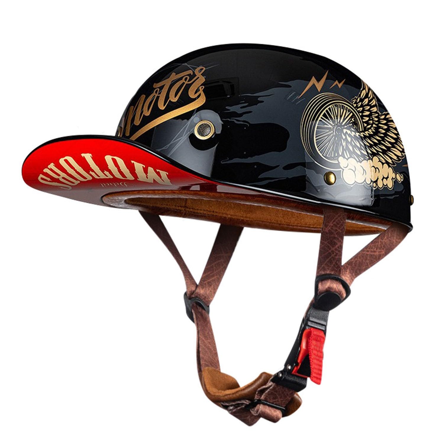 Motorrad Halbschalen Halbhelm Halbschalenhelm Baseballmütze-Helm Baseball Cap Motorradhelm Mit ECE-Zulassung Cruiser Chopper Scooter Helm Für Bike Cruiser Chopper Moped Scooter F,L von LPXPLP