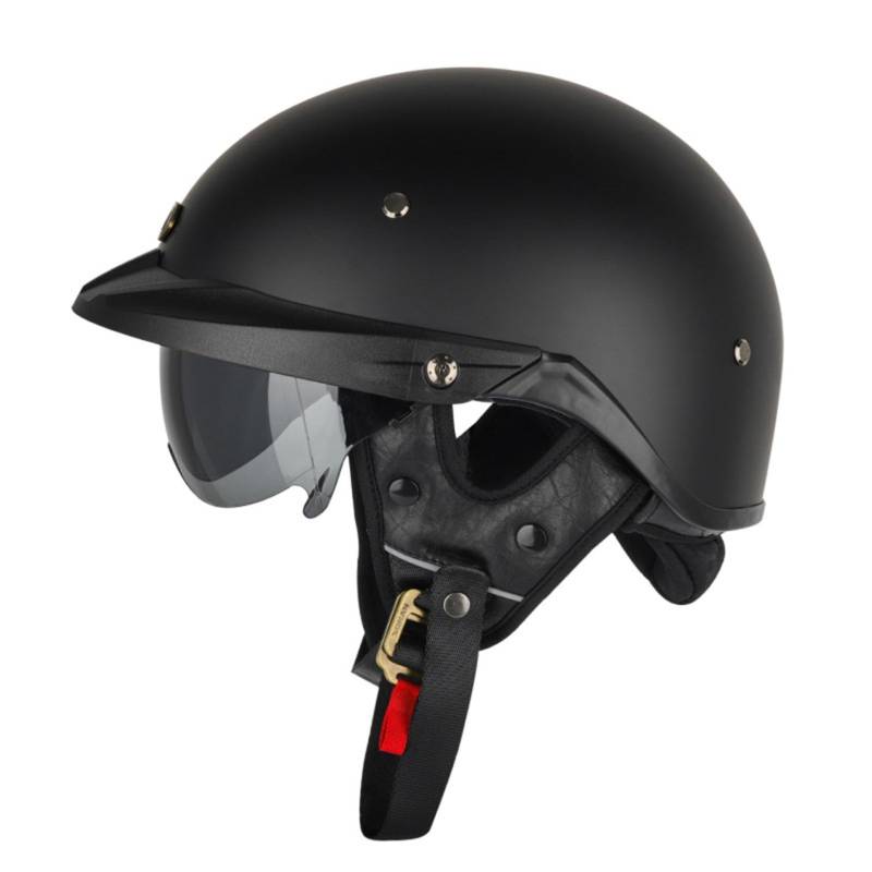 Motorradhelm Halbschalenhelm mit ECE Genehmigt, Retro Motorrad Halbhelm Vintage Motorrad Jethelm mit Visier Halbschalenhelm für Cruiser Scooter Chopper C,3XL von LPXPLP