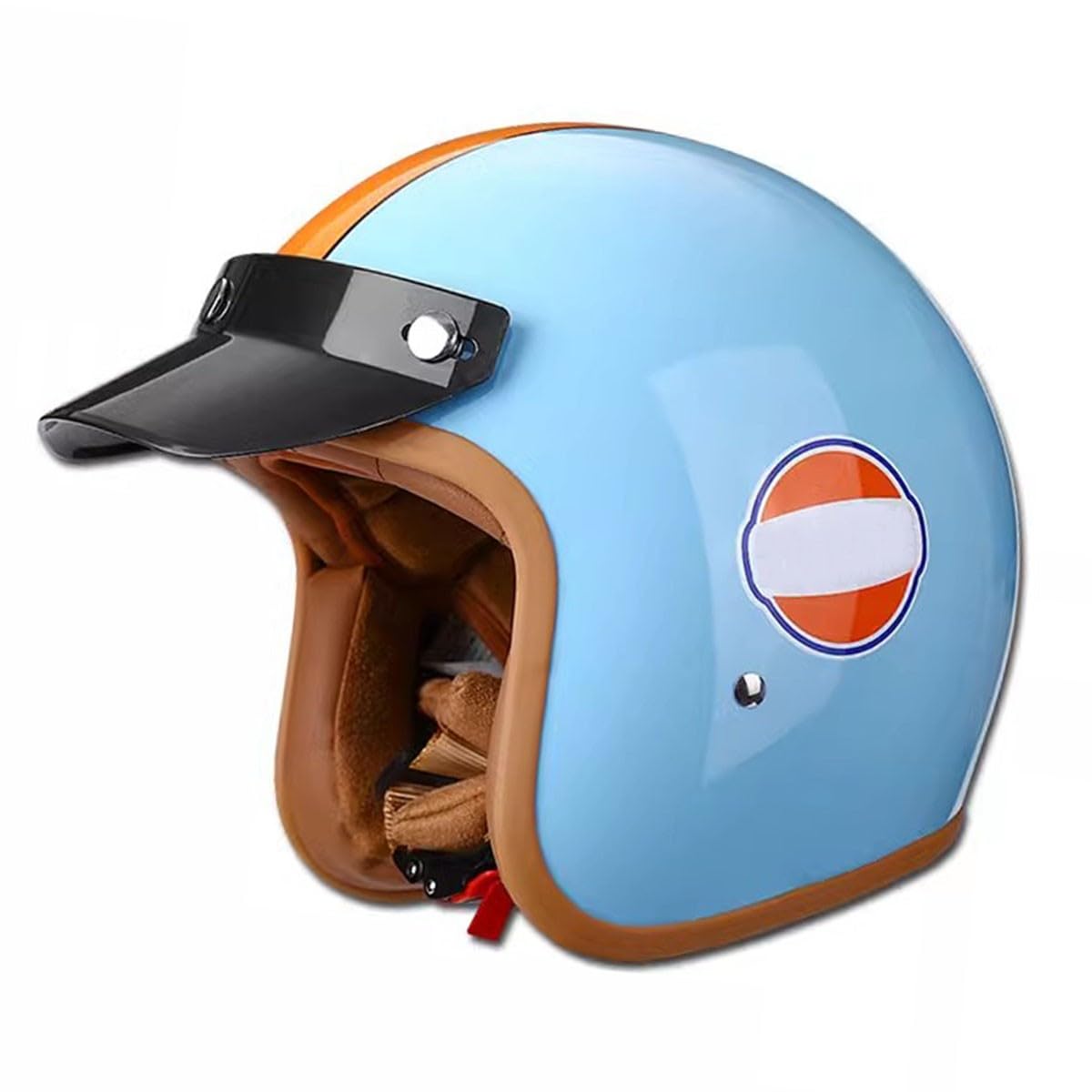 Offener Helm Motorradhelm Rollerhelm ECEDOT-Zulassung Vintage Stil Jethelm Motorrad Halbhelme Für Herren Damen Mit Abnehmbare Krempe Halbschalenhelm Für Scooter Cruiser 4,XL:61-62CM von LPXPLP