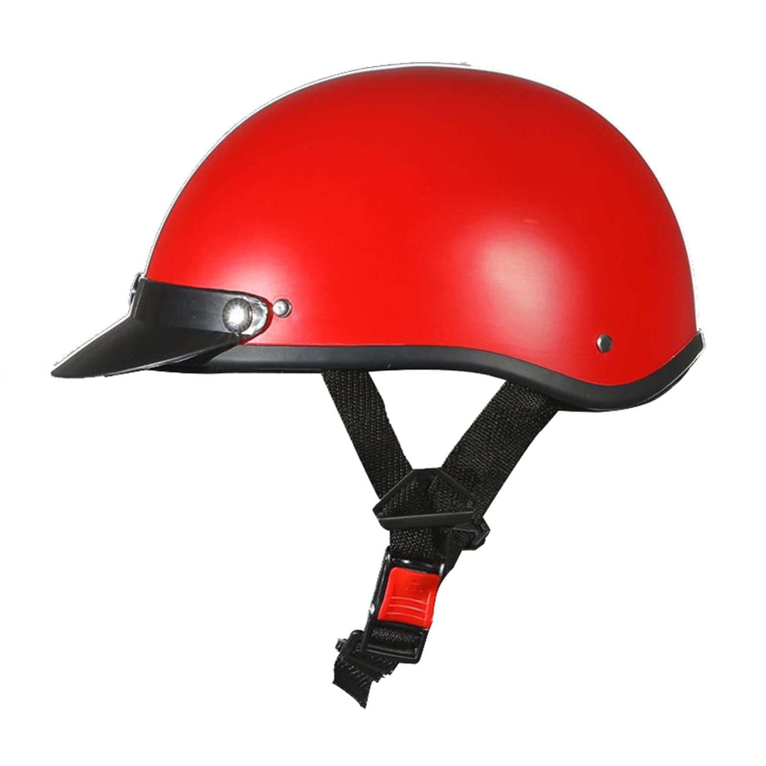 Retro Motorrad Halbhelme Halbschale Herren Damen· Brain-Cap Jet-Helm Scooter-Helm Mofa-Helm Retro Motorrad Half Helm Mit Built-In Visier,ECE-Zertifizierter C,55-62CM von LPXPLP