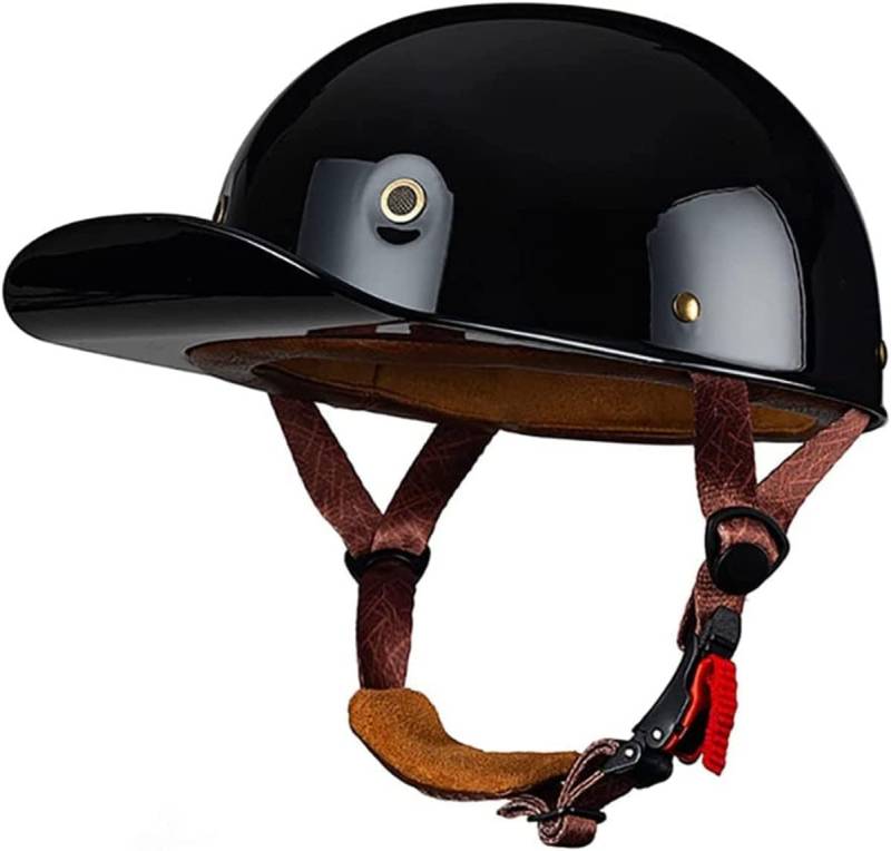 Retro Motorradhelm Halbschalenhelm Mit ECE Zulassung Baseball Cap Helm Jethelm Deutscher Stil Totenkopf Kappe Helm Motorrad Cruiser Roller Cool Helm Für Männer Und Frauen 6,L von LPXPLP