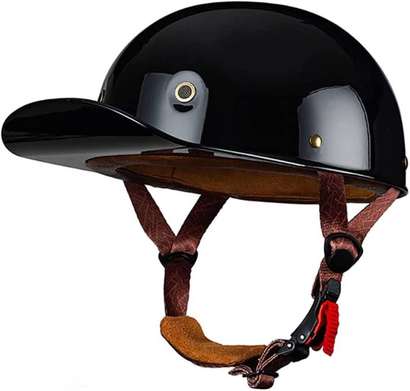 Retro Motorradhelm Halbschalenhelm Mit ECE Zulassung Baseball Cap Helm Jethelm Deutscher Stil Totenkopf Kappe Helm Motorrad Cruiser Roller Cool Helm Für Männer Und Frauen 6,M von LPXPLP