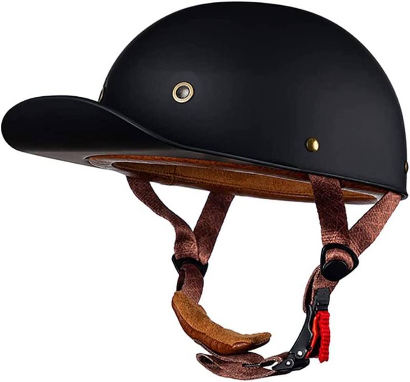 Retro Motorradhelm Halbschalenhelm Mit ECE Zulassung Baseball Cap Helm Jethelm Deutscher Stil Totenkopf Kappe Helm Motorrad Cruiser Roller Cool Helm Für Männer Und Frauen 7,M von LPXPLP