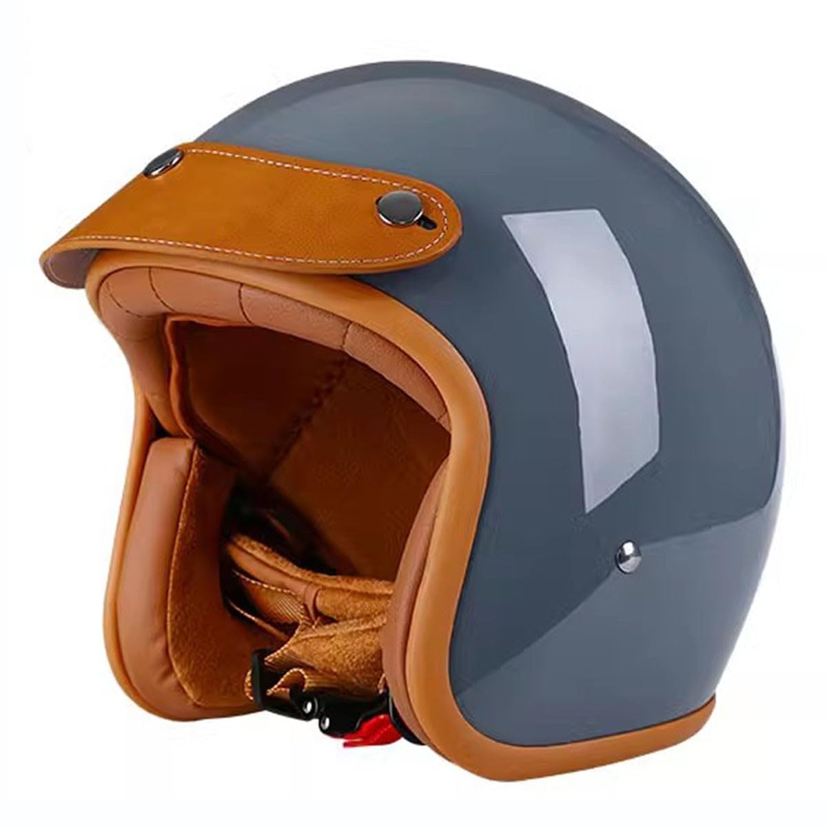 Vintage Stil Motorrad Halbhelm 3/4 Offenem Helm ECEDOT Zulassung Jethelm Hochwertiger Motorradhelm Mit Abnehmbare Krempe Halbschale RollerHelm Scooter-Helm Für Herren Damen 3,L:59-60CM von LPXPLP