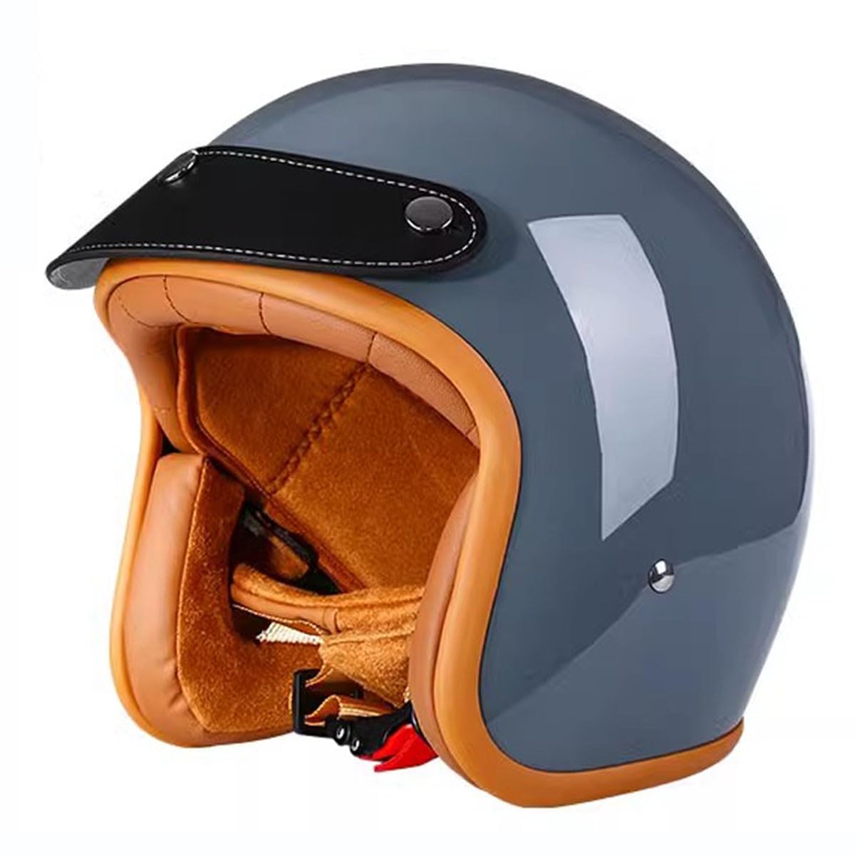 Vintage Stil Motorrad Halbhelm 3/4 Offenem Helm ECEDOT Zulassung Jethelm Hochwertiger Motorradhelm Mit Abnehmbare Krempe Halbschale RollerHelm Scooter-Helm Für Herren Damen 4,XL:61-62CM von LPXPLP