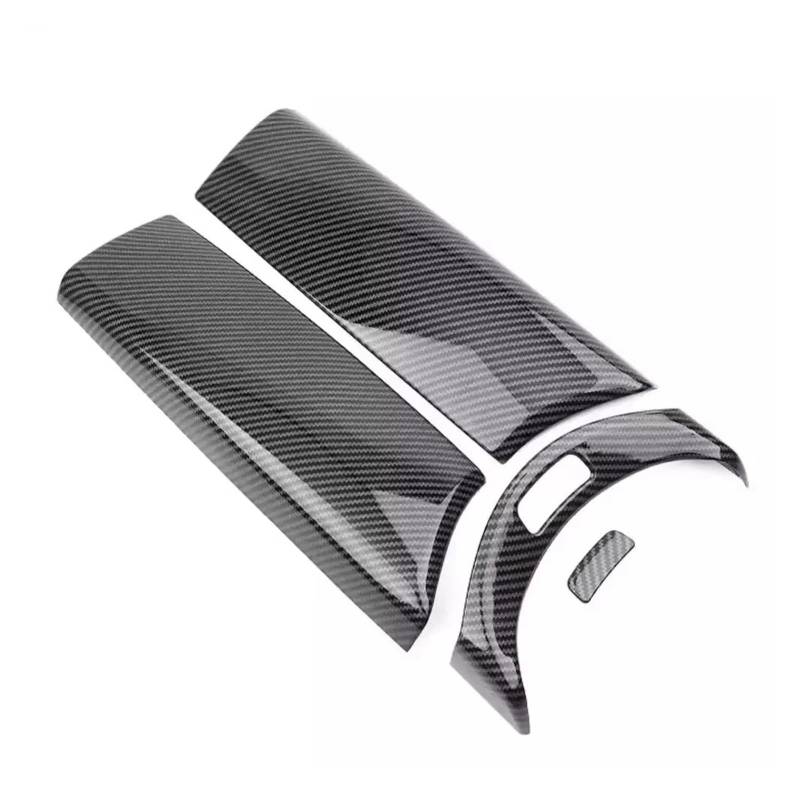 Auto Aufkleber Schalttafel Trim Cover Für Benz Für E Für GLC Für C Klasse Für W205 4 Stück Carbon Faser Auto Center Armlehne Box Panel Schalter Taste Abdeckung Innen Zubehör(Carbon Fiber) von LPXYZD