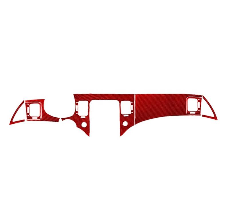 Auto Aufkleber Schalttafel Trim Cover Für Hyundai Für Azera 2006 2007 2008 2009 2010 2011 Auto Interior Styling Zubehör Carbon Fiber Center Vent Radio Konsole Aufkleber(Red 7Piece) von LPXYZD