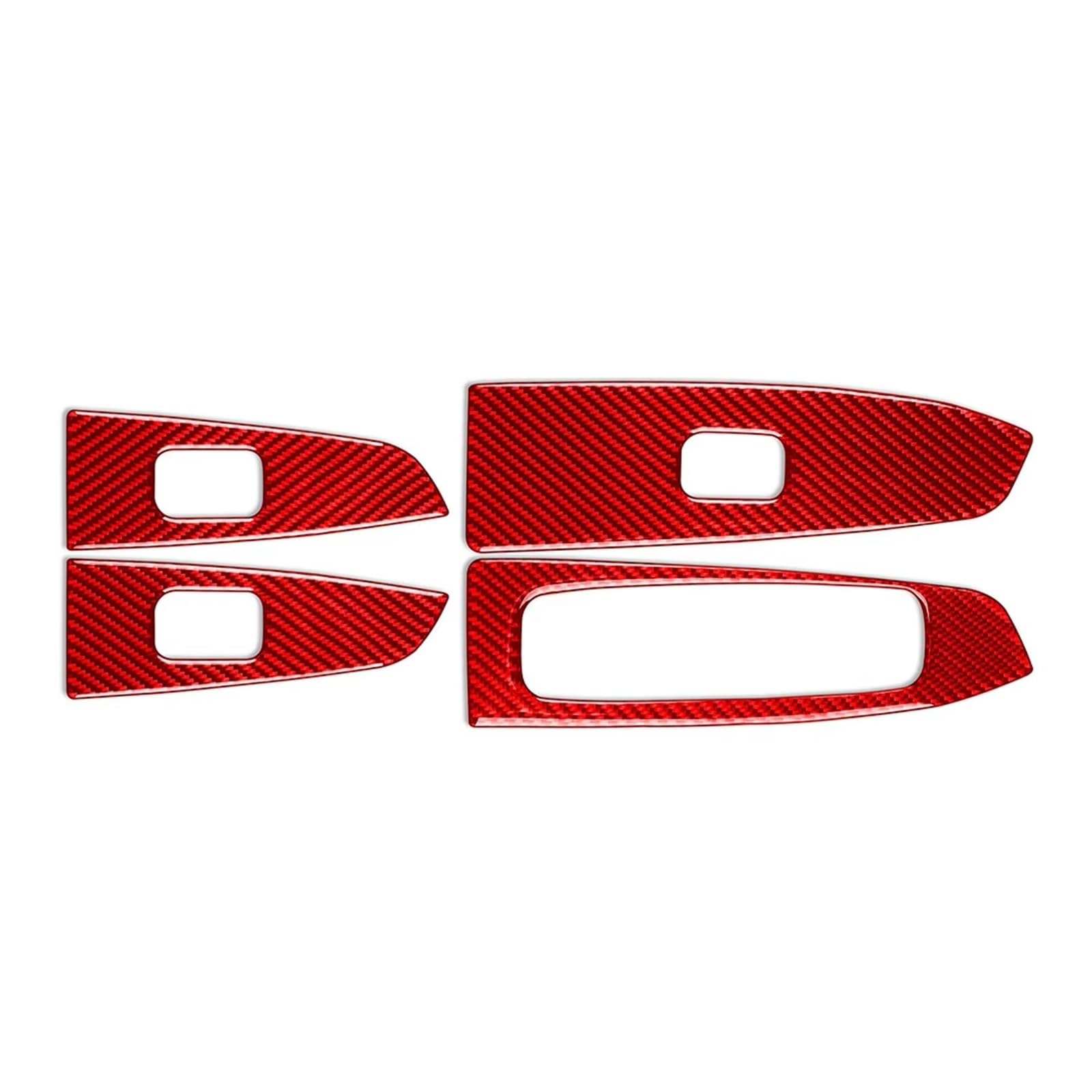 Auto Aufkleber Schalttafel Trim Cover Für Kia Für Forte Für Cerato Für K3 2019 2020 2021 2022 2023 RHD Carbon Faser Auto Fensterheber Schalter Panel Abdeckung Dekoration Zubehör(Red) von LPXYZD