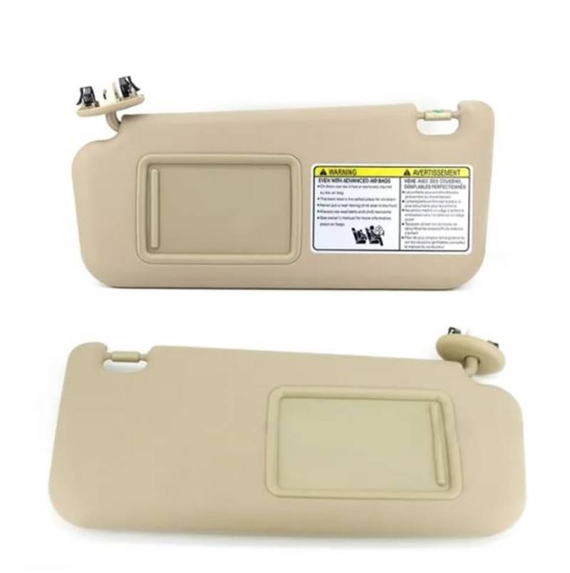 Auto Vordere Innere Sonnenblende Für Toyota Für RAV4 2006 2007 2008 2009 2010 2011 2012 Auto Zubehör Mit EINEM Make-Up Spiegel Sonnenblende(A Pair of Beige) von LPXYZD