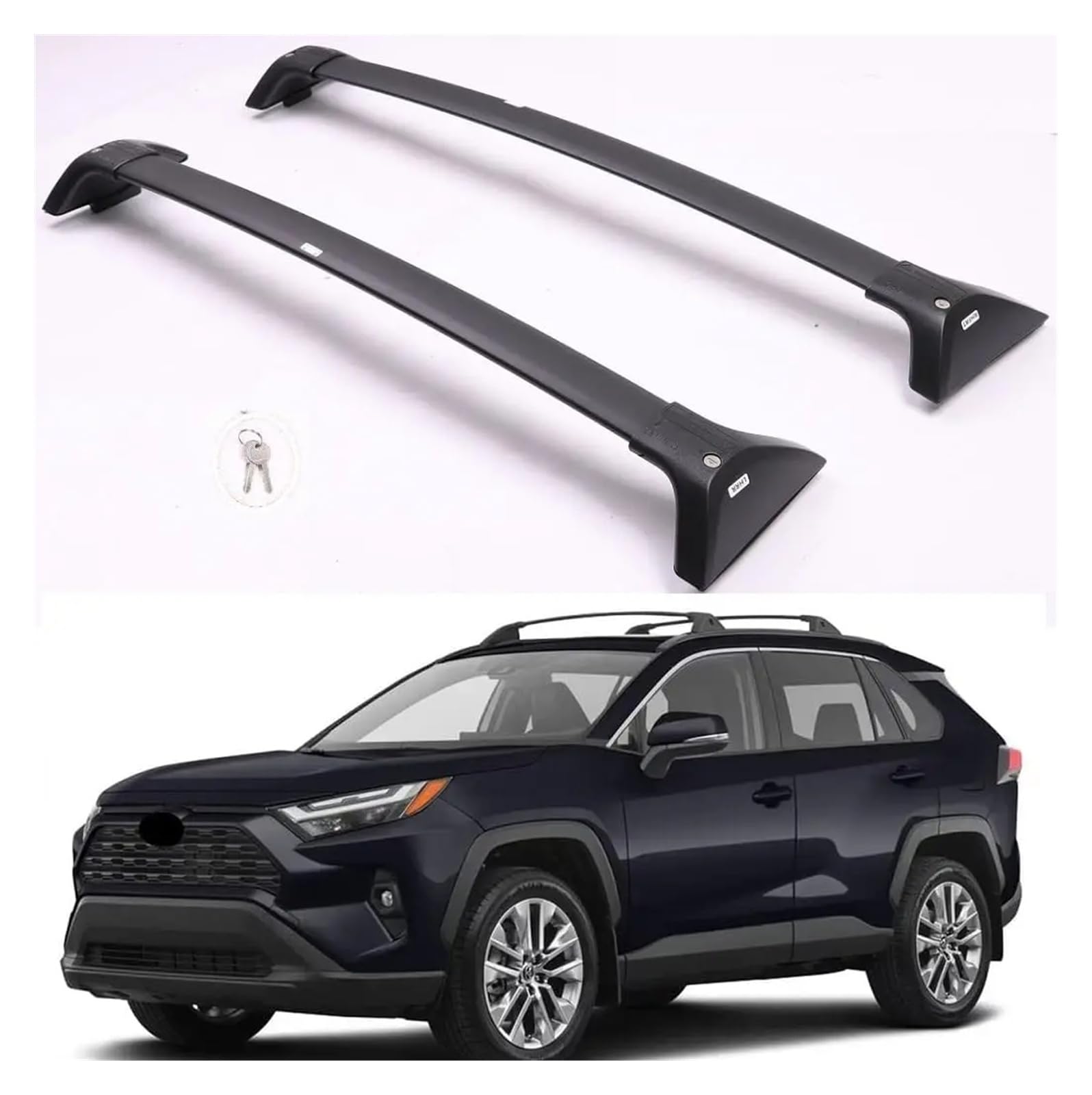 Dachträger Für Toyota Für RAV4 2019 2020 2021 2022 2023 2024 Abschließbare Dachträger Crossbar Crossbar Gepäck Schiene Dachträger Querträger von LPXYZD