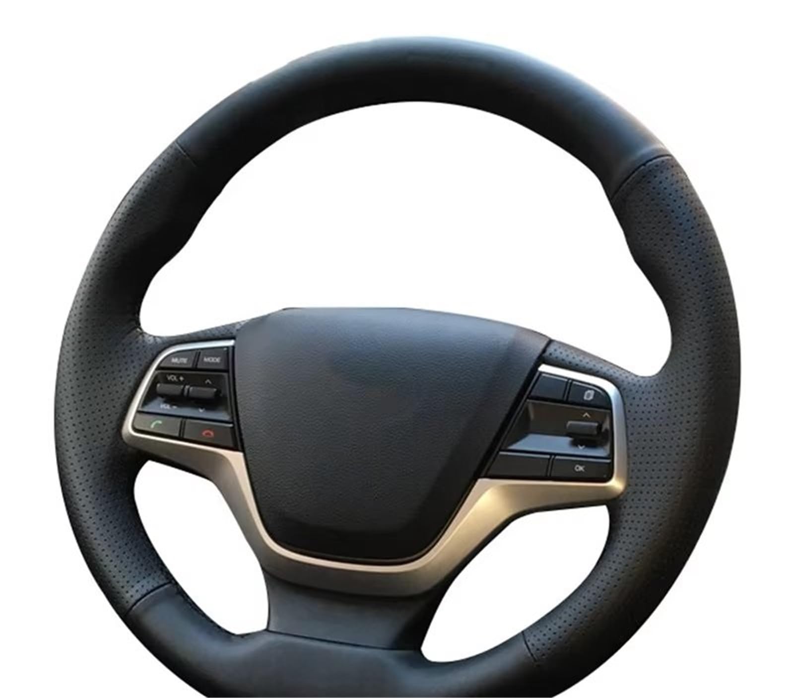 Lenkradbezug Auto Lenkrad Abdeckung Nicht-Slip Braid Leder Für Hyundai Für Elantra 4 2016-2019 Für Solaris 2017-2019 Für Accent 2018-2019 Lenkradabdeckung(Brown Thread) von LPXYZD