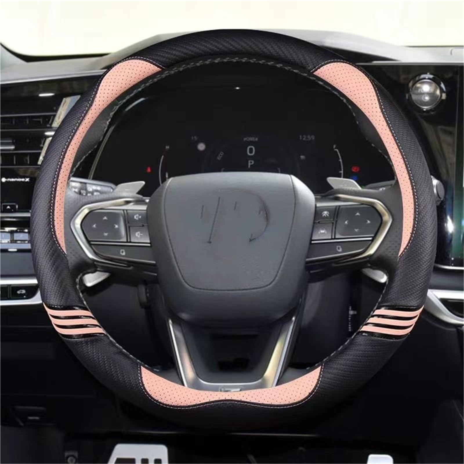 Lenkradbezug D Form Auto Lenkrad Abdeckung Für Kia Für Stinger Für Soul 2018-2024 Für Picanto Für Ceed Für Sportage Für Proceed Für K5 2021 Lenkradabdeckung(PINK) von LPXYZD