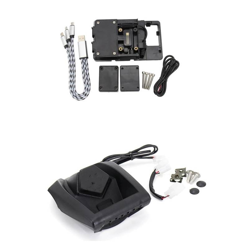 Motorrad Handy Navigationshalterung Für Für Xmax Für NMAX 125 Für X-MAX 300 400 Für N-MAX 155 2021 Motorrad Telefon Navigation Halterung USB Lade GPS Halter Halterung(22mm Set) von LPXYZD