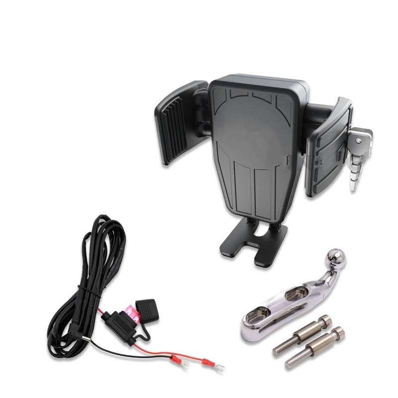 Motorrad Handy Navigationshalterung Für Goldwing Für GL 1800 Für F6B Für GL1800 Für DCT Für Gold Wing Motorrad Drahtlose Lade GPS Telefon Halter Navigation Halterung(-Right Silver) von LPXYZD