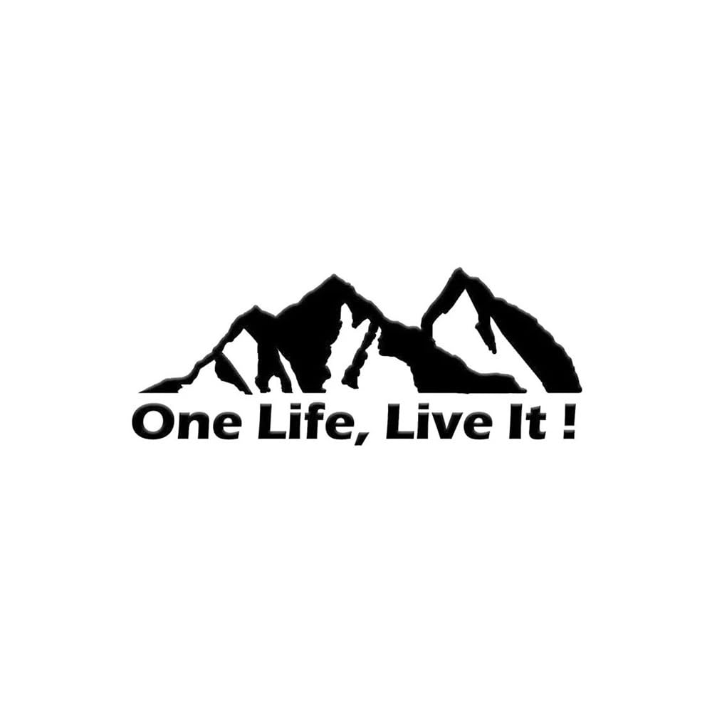 ZHANGXIN 1 LIFE LIVE IT Auto Tuning Off Road SUV Truck Mountain Silhouette Autoaufkleber (Nero) von LQHWDNJB