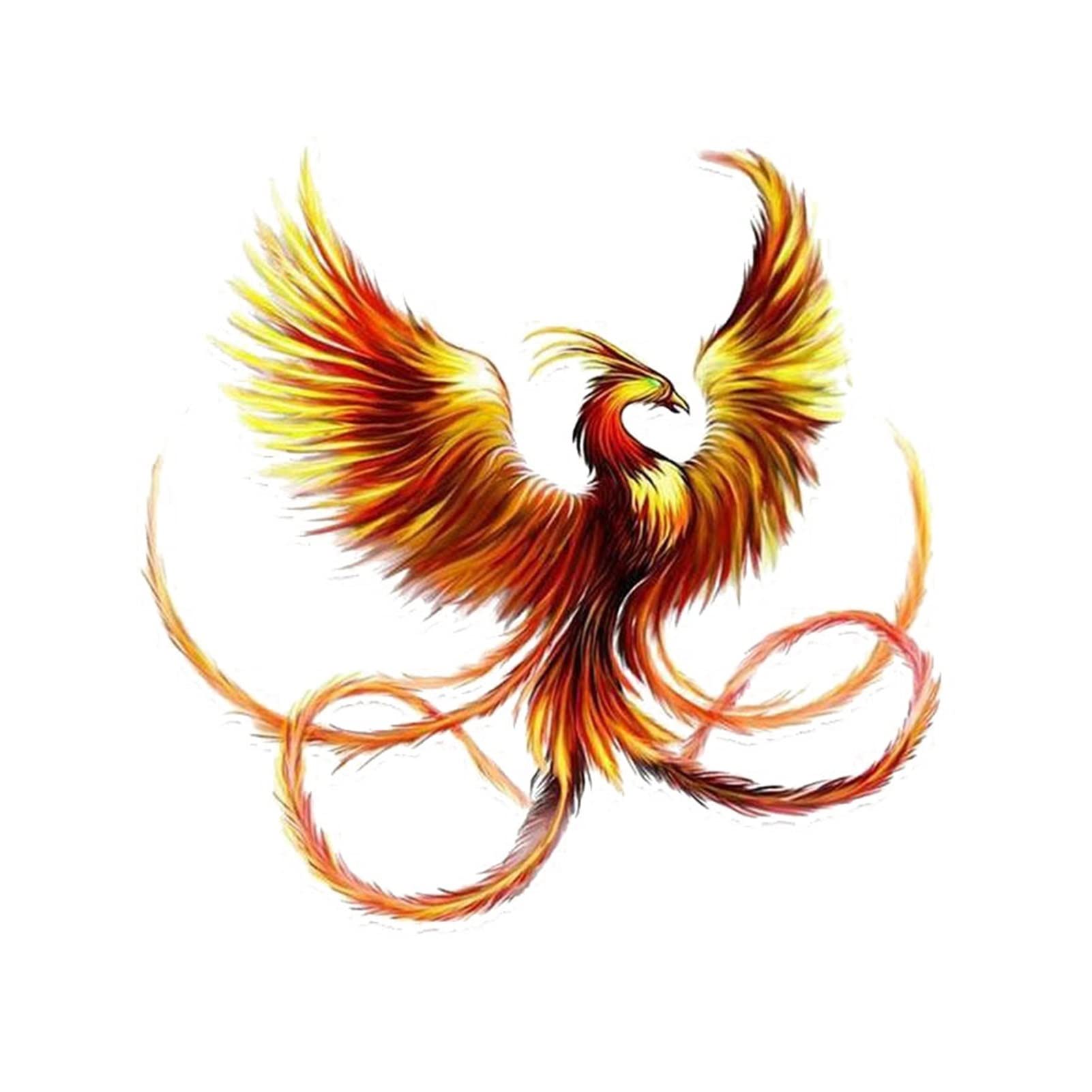 ZHANGXIN 13,5 x 13,1 cm edler goldener Phoenix fliegender PVC-Autoaufkleber, personalisierbar, farbig von LQHWDNJB