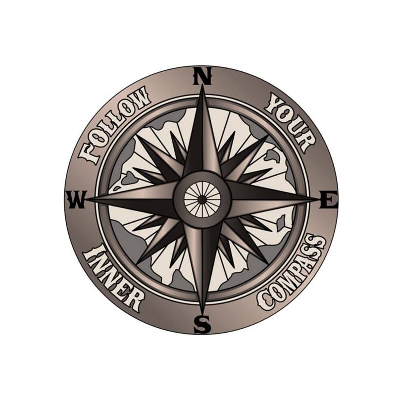 ZHANGXIN 13 cm x 13 cm lustiger Follow Your Inner Compass PVC-Aufkleber Autoaufkleber von LQHWDNJB