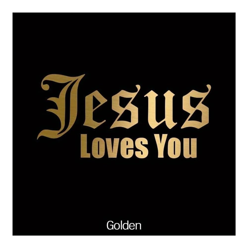 ZHANGXIN Auto-Aufkleber, Motiv: Jesus Love You, selbstklebende Vinyl-Aufkleber, Buchstabendekoration, Hauben, Kofferraum, Fenster, Karosserie (Gold, 13,6 x 28 cm) von LQHWDNJB