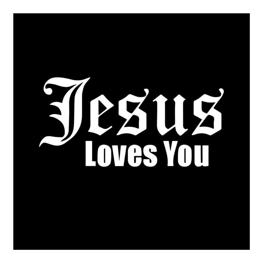 ZHANGXIN Auto-Aufkleber, Motiv: Jesus Love You, selbstklebende Vinyl-Aufkleber, Buchstabendekoration, Hauben, Kofferraum, Fenster, Karosserie (weiß, 6,3 x 13 cm) von LQHWDNJB