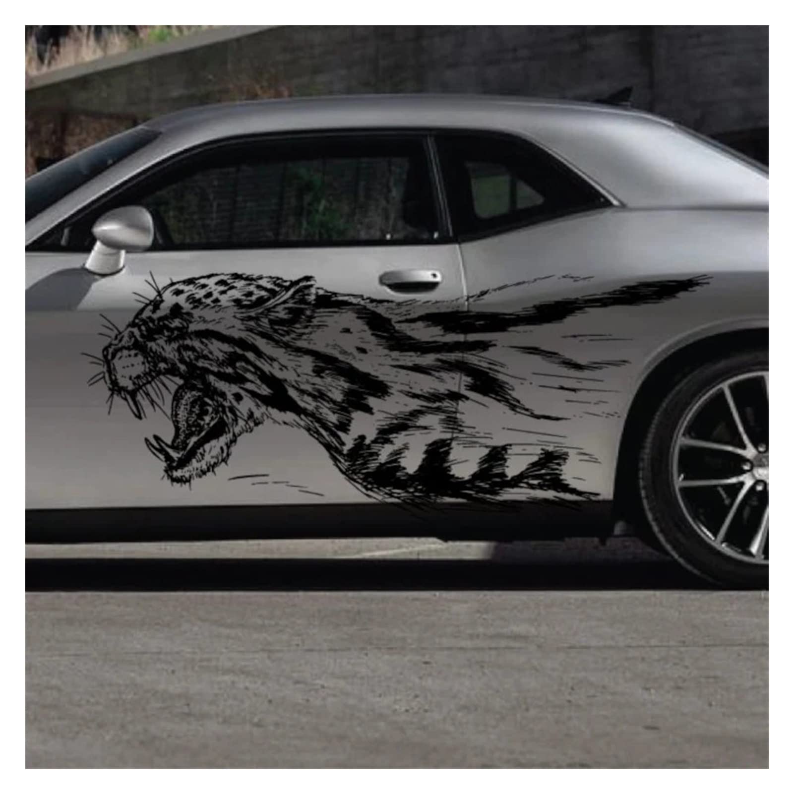 ZHANGXIN Growling Fast Cheetah Tattoo Grunge Design Tribal Tür Bett Seite LKW Auto Vinyl Grafik Aufkleber (Nero, beide Seiten) von LQHWDNJB