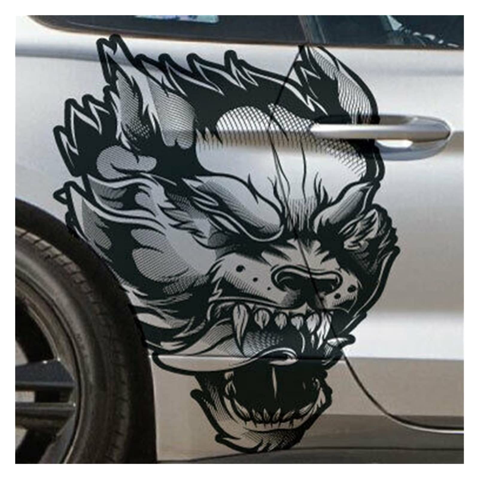 ZHANGXIN Ranger Coyote Wolf Tattoo Grunge Design Tribal Tür Bett Seite Pickup Auto Vinyl Grafik Aufkleber (Schwarz 4) von LQHWDNJB