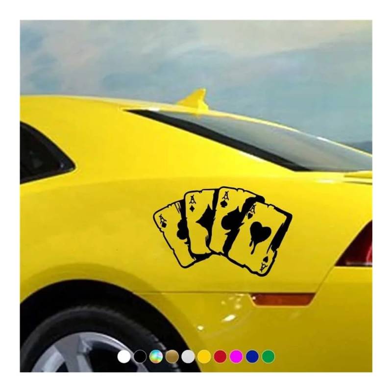 ZHANGXIN Stilvolle Pokergrafik-Auto-Aufkleber für Autofenster, Stoßstange, Vinyl-Aufkleber, DIY-Seite (Weiß, 13 x 8,5 cm) von LQHWDNJB