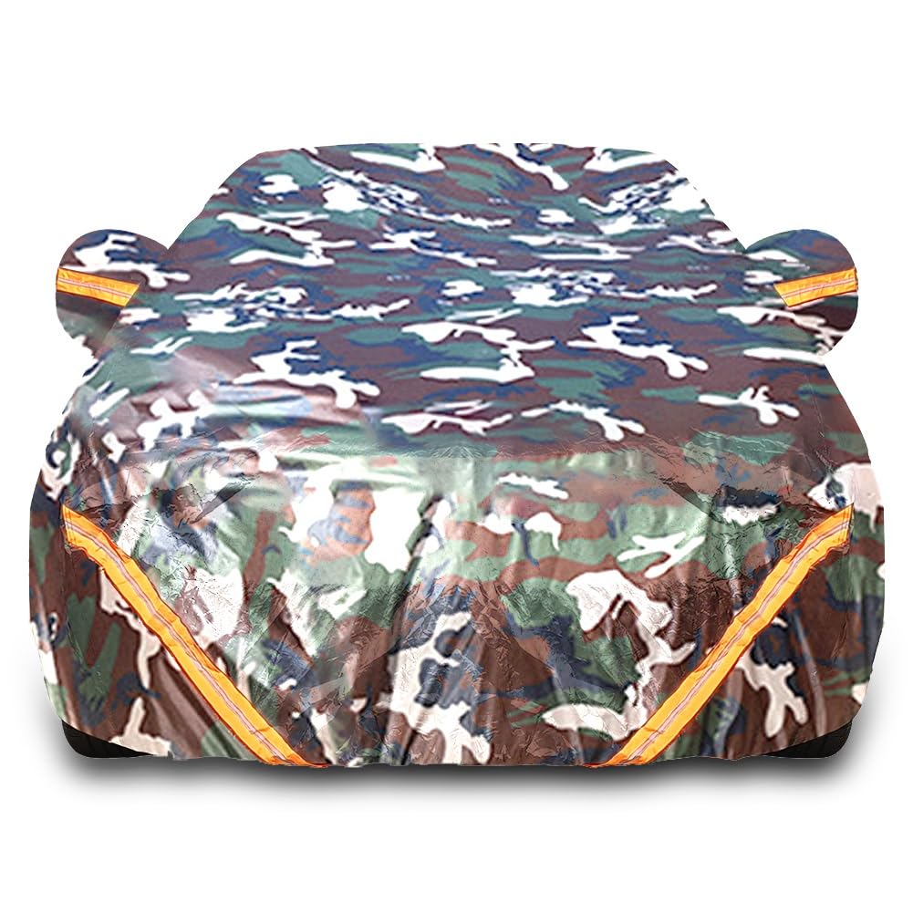 Autoabdeckung Für Hyundai i10(2012-22) | wasserdichte, Staubdichte, Kratzfeste, Atmungsaktive Sonnenschutz-Autoplane Für Den Außenbereich LQHZWYC(Camouflage,with cotton) von LQHZWYC