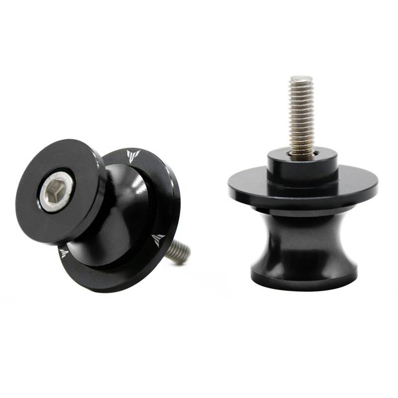 2tlg M6 X 1,5 Alu Schwingenschutz Schwingenadapter Ständer Bobbins Spool Racingadapter Ständeraufnahme 6mm für MT01 MT-01 FZ-01 MT03 MT-03 MT-125 MT09 MT-09 MT10 MT-10 (Schwarz) von ZHUOWU