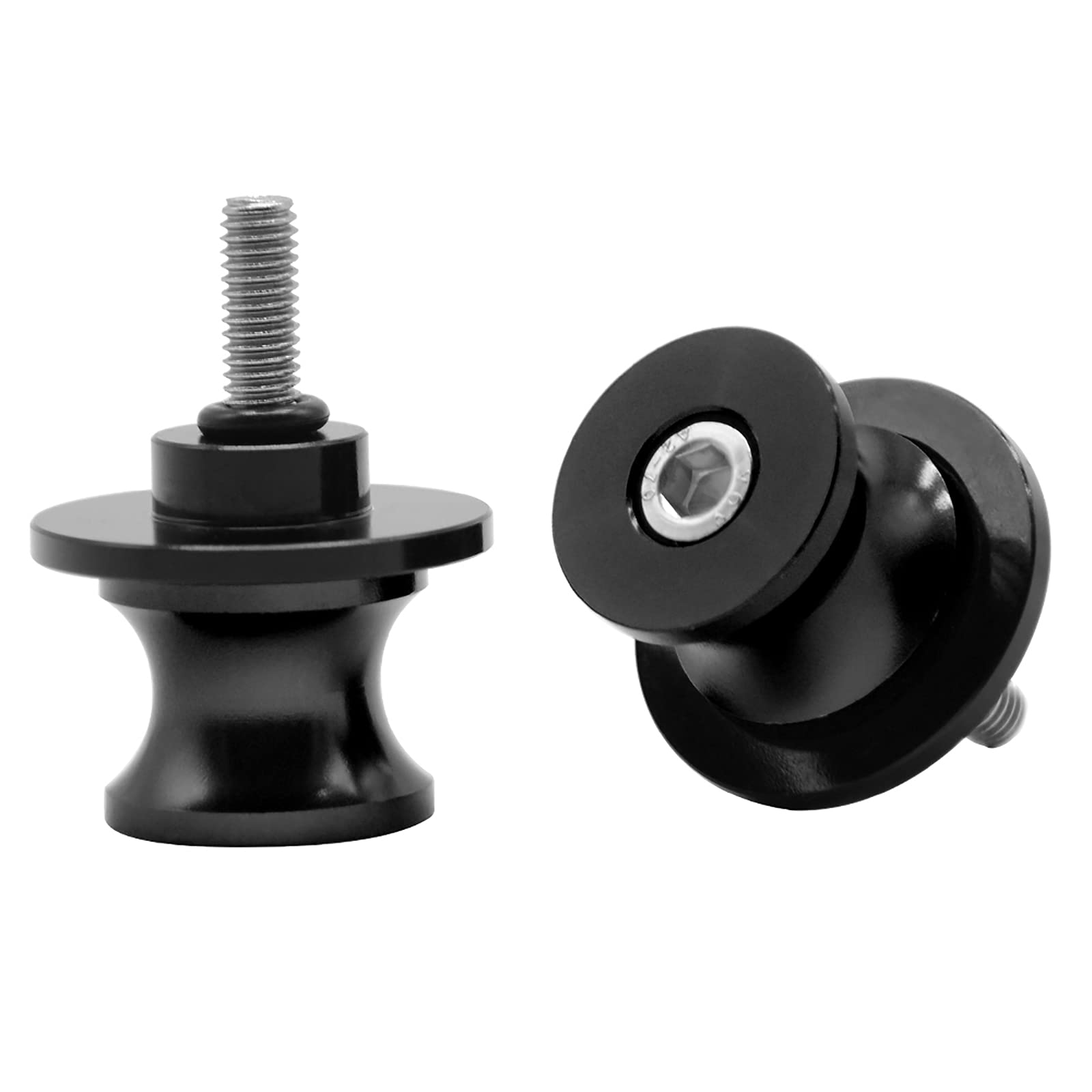 2tlg M8*1,25 Alu Schwingenschutz Schwingenadapter Ständer Bobbins Spool Racingadapter Ständeraufnahme 8mm für Z900 Z800 ZX10R/6R S1000RR CBR1000RR/250R/600RR/900RR GSXR (Black) von ATOTOP