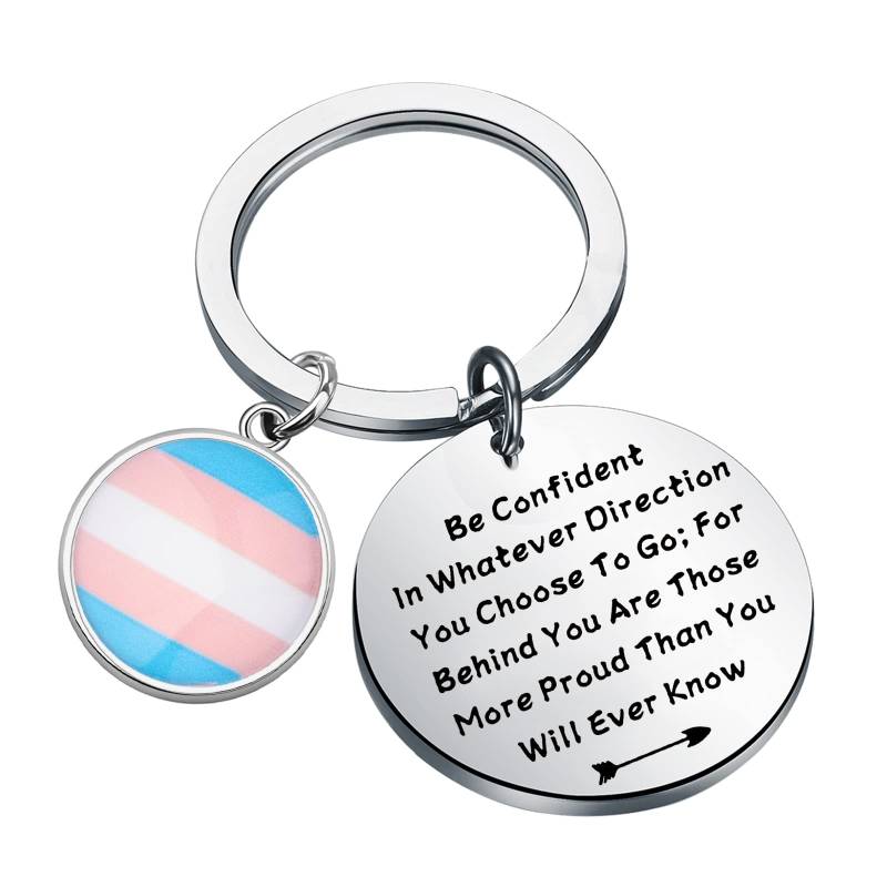 LQRI Transgender Pride Schlüsselanhänger Pansexuelle Geschenke Transgender LGBT Trans Pride Inspiration Geschenke, silber von LQRI