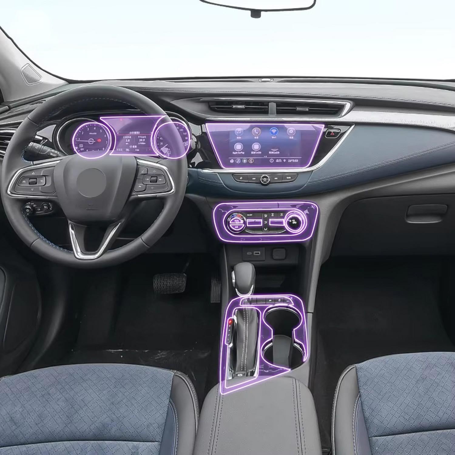 LQUNGE Auto-Innen-Mittelkonsole, transparente TPU-Lack-Schutzfolie, Anti-Kratz-Aufkleber, LCD-Bildschirm, für Buick Encore GX 2020–2023 von LQUNGE