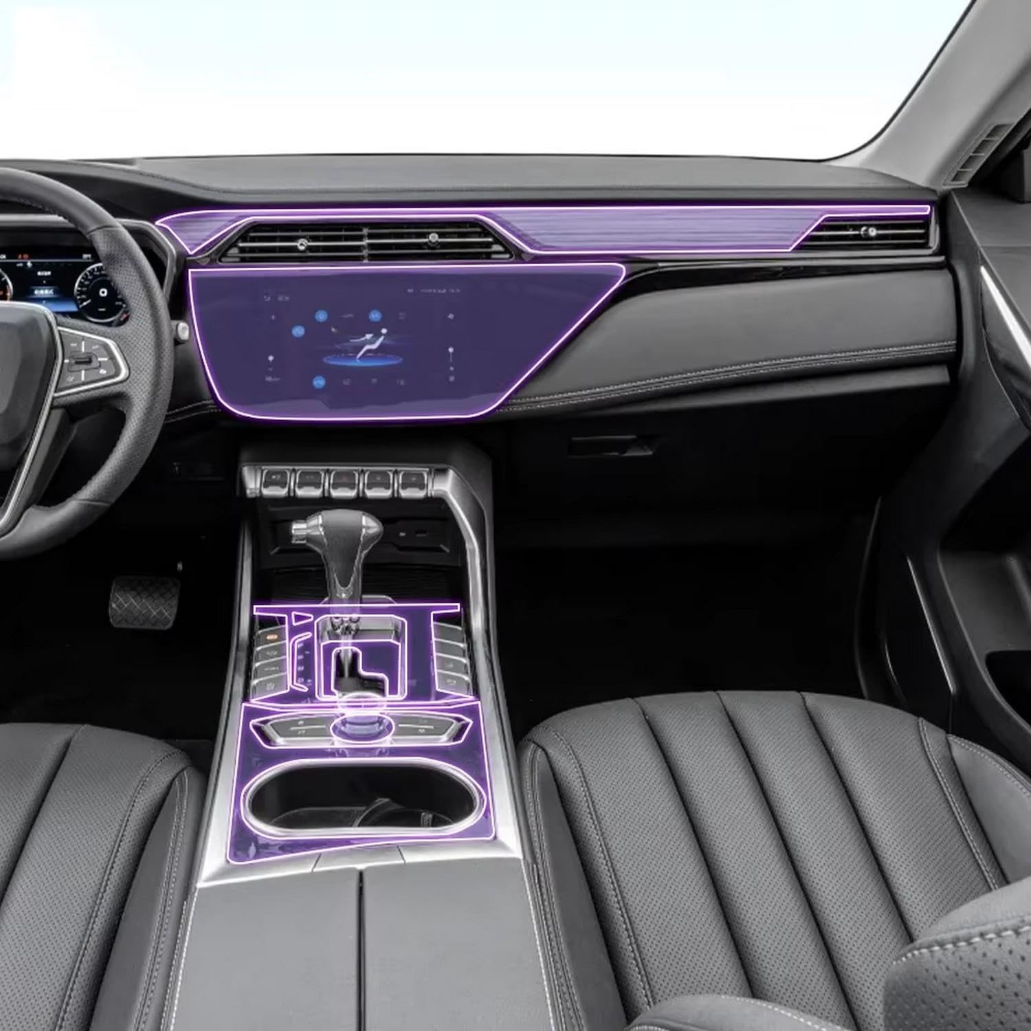 LQUNGE Auto-Innen-Mittelkonsole, transparente TPU-Lack-Schutzfolie, Anti-Kratz-Aufkleber, LCD-Bildschirm, für Ford Territory 2019–2023 von LQUNGE