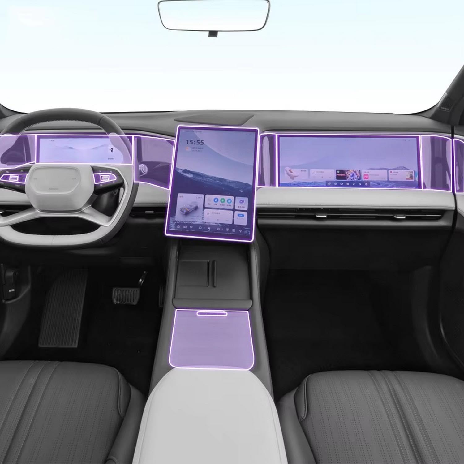 LQUNGE Auto-Innen-Mittelkonsole, transparente TPU-Lack-Schutzfolie, Anti-Kratz-Aufkleber, LCD-Bildschirm, für Geely Galaxy L7 2022–2023 von LQUNGE