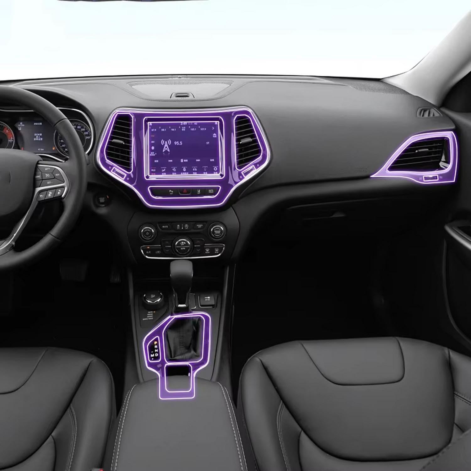 LQUNGE Auto-Innen-Mittelkonsole, transparente TPU-Lack-Schutzfolie, Anti-Kratz-Aufkleber, LCD-Bildschirm, für Jeep Cherokee 2019–2022 von LQUNGE