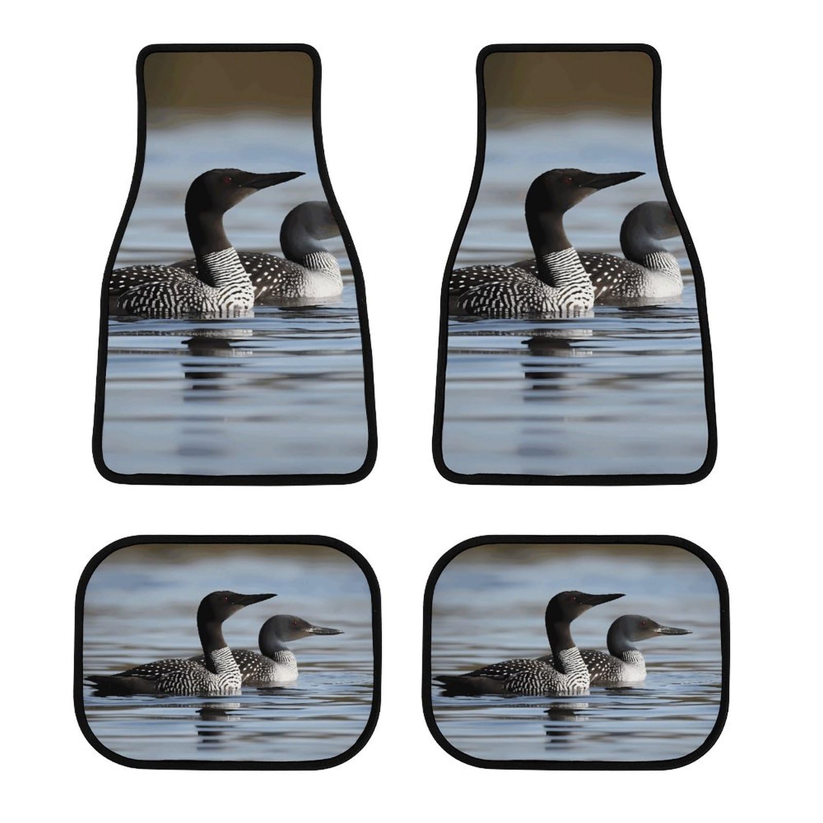 Automatten, Loon Birds bedruckte Automatten, dekorative Automatten, langlebige Automatten, bequeme Automatten, 4-teiliges Set von LQWOK