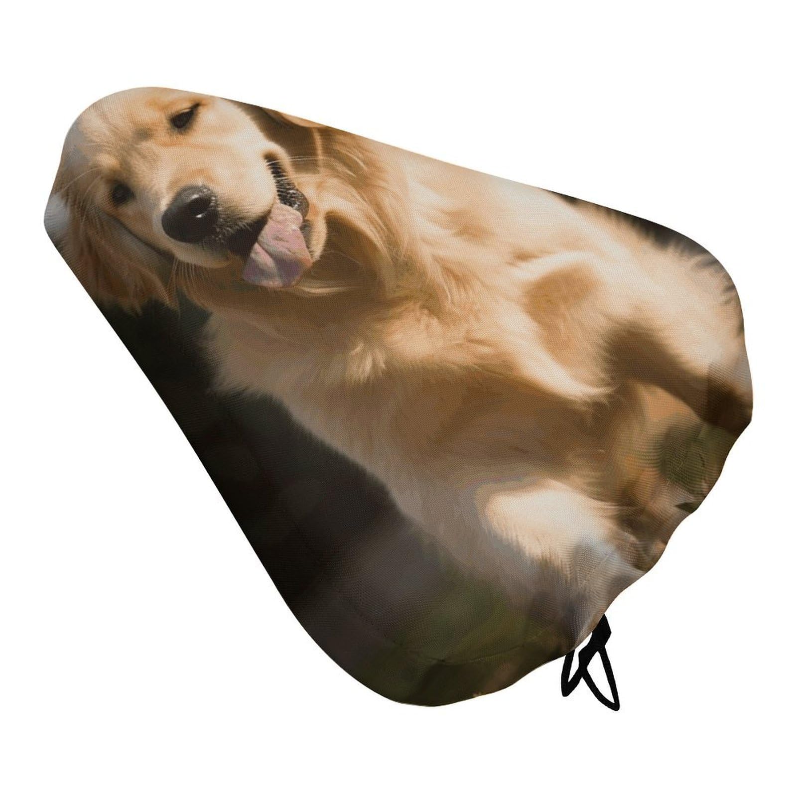 LQWOK Fahrradsitzbezug, Golden Retriever Hund, bedruckt, Fahrradsitzbezug, Fahrradsitzbezug von LQWOK