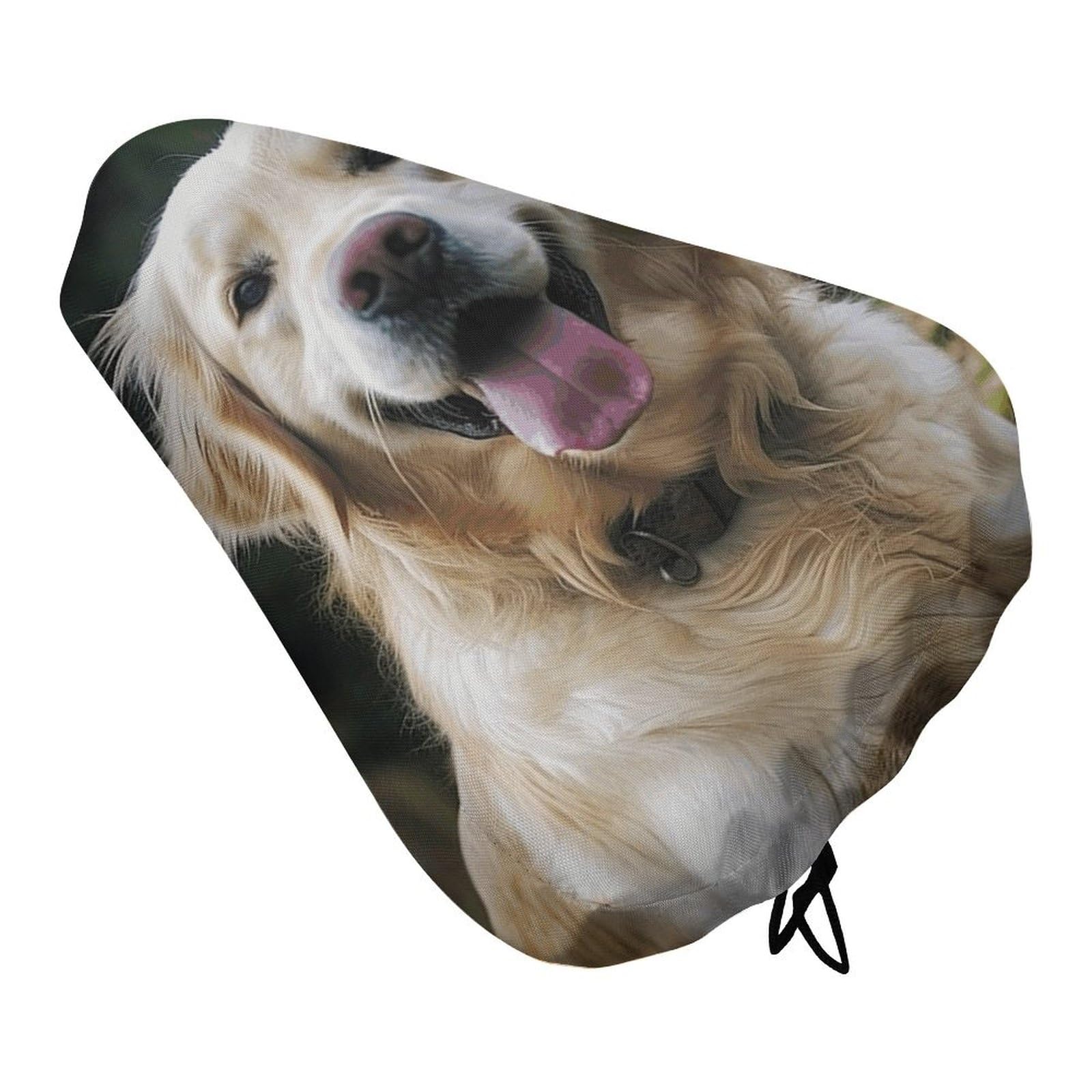 LQWOK Fahrradsitzbezug, lustiger Golden Retriever bedruckter Fahrradsitzbezug, Fahrradsitzbezug von LQWOK